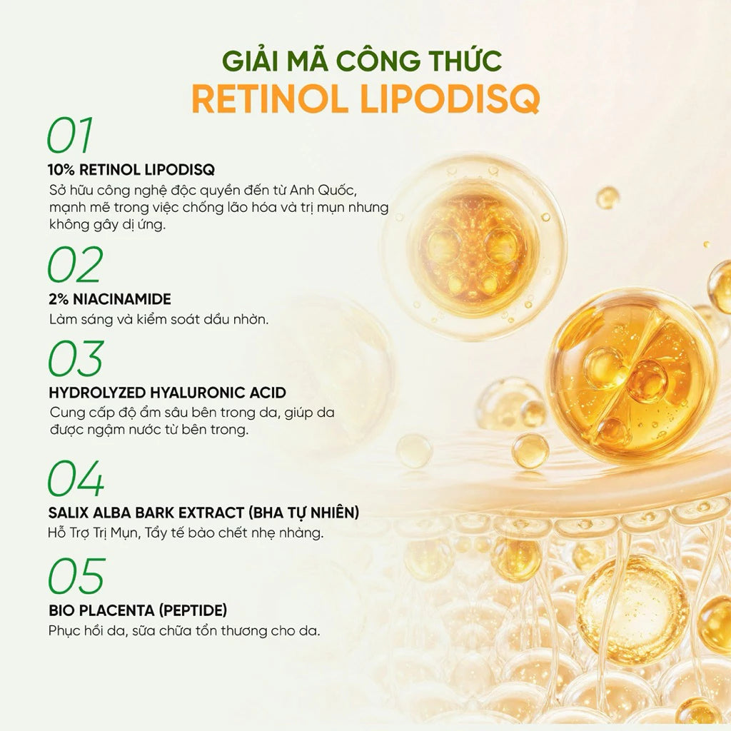 Retinol Lipodisq 15gr Mydaybe căng bóng làn da rạng rỡ