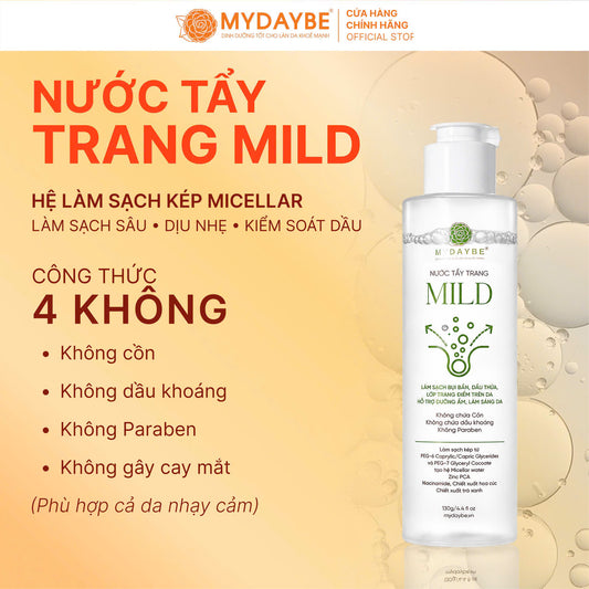 Nước Tẩy Trang MILD Làm sạch da và dưỡng ẩm, ngăn ngừa mụn, giúp sáng da