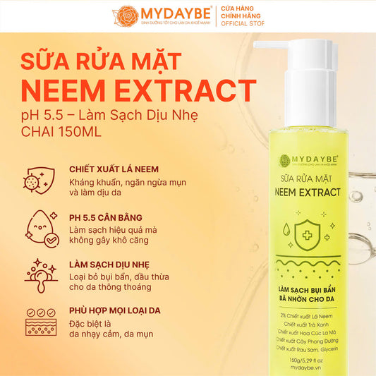 Sữa Rửa Mặt Neem Extract Mydaybe 150g <Mẫu mới>