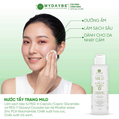 Nước Tẩy Trang MILD Làm sạch da và dưỡng ẩm, ngăn ngừa mụn, giúp sáng da