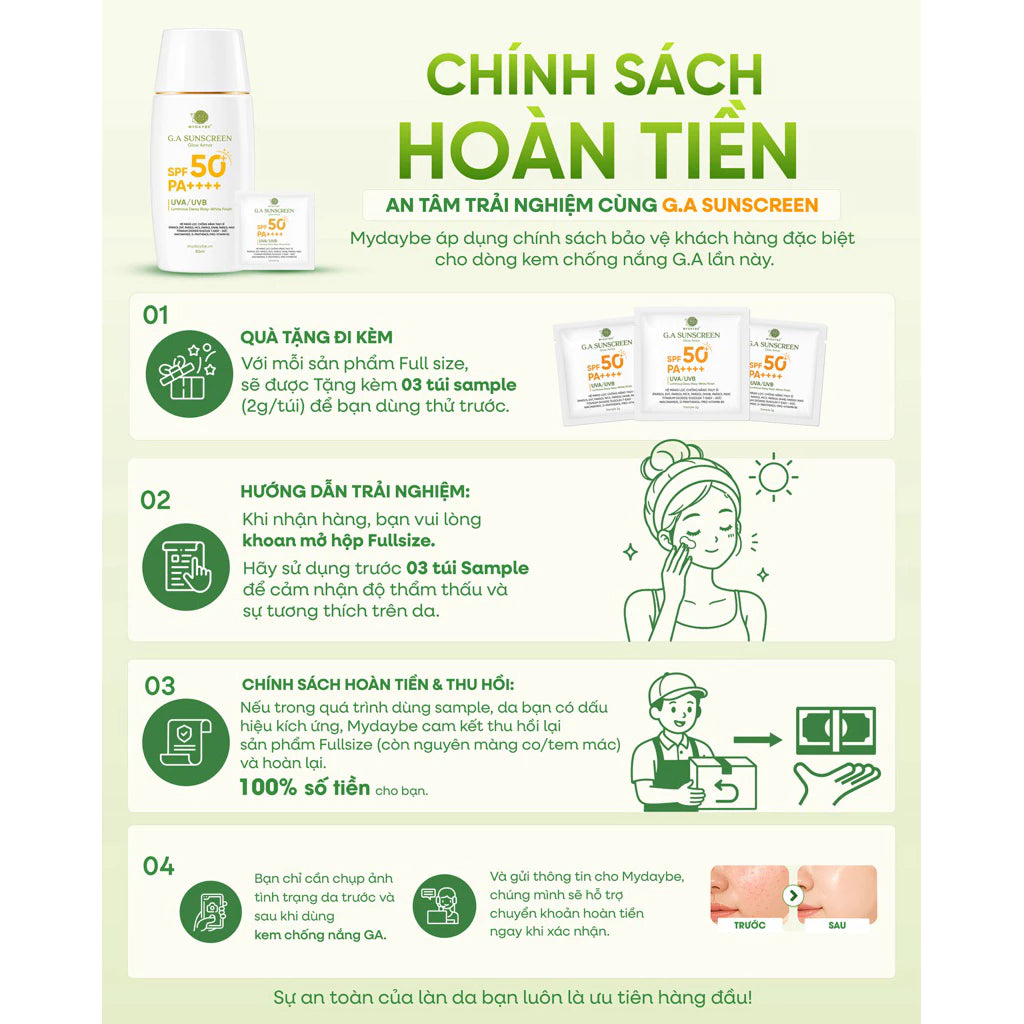 Kem chống nắng G.A Sunscreen Mydaybe_SPF 50+ PA++++