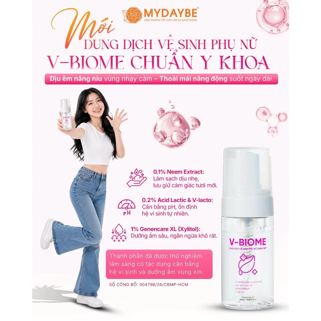 V-Biome Dung Dịch Vệ Sinh Phụ Nữ Dạng Bọt 100ml