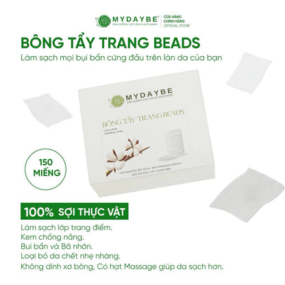 Bông Tẩy Trang Beads 100% Sợi Thực Vật 150M/Hộp